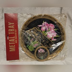 Vintage New Old Stock Tennessee State Travel Souvenir Tray and Coaster Set